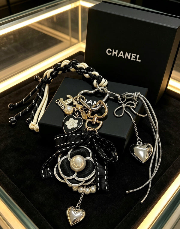 CC Black Camellia Flower Charm