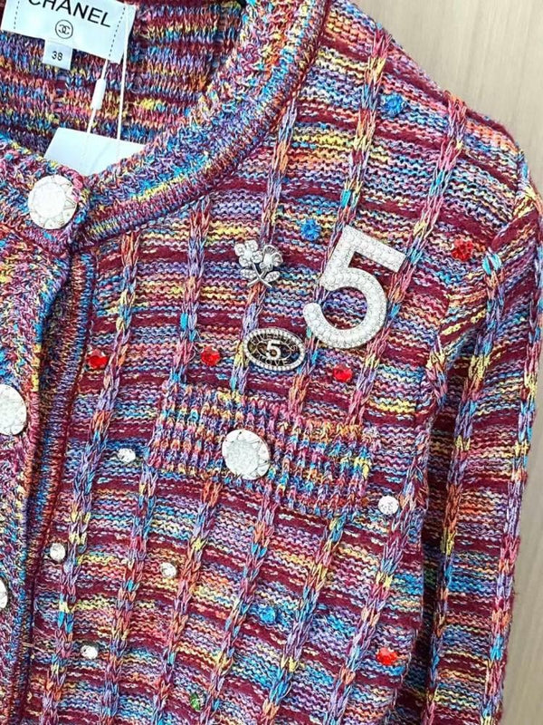 Chanel 2025 Cardigan Laine Couleurs mélangées Rose