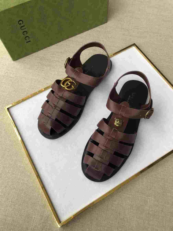 GG Men's Sandals Rubby Red Cowhide 743282