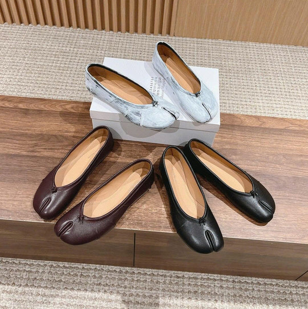 Maison Margiela Tabi Ballet Flat Black Leather