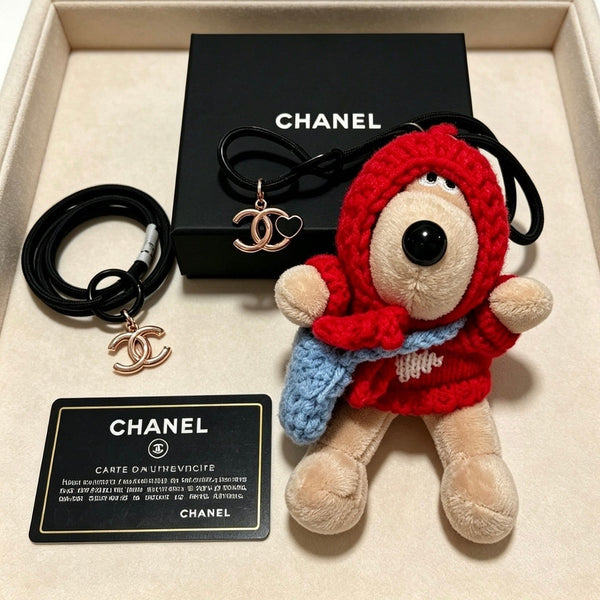 CC Red Mix Beige Teddy Bear Charm