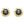 DOUBLE C MINI STUD GOLD BLACK EARRINGS