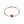 GG HEART AGED FINISH STERLING SILVER RED ENAMEL BRACELET