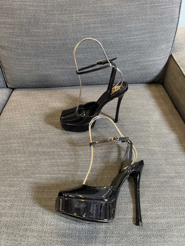 YSL 26S Platform Sandals 150 Mm Patent Calfskin