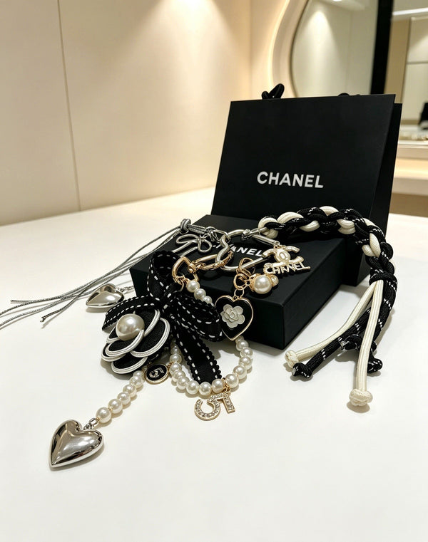 CC Black Camellia Flower Charm