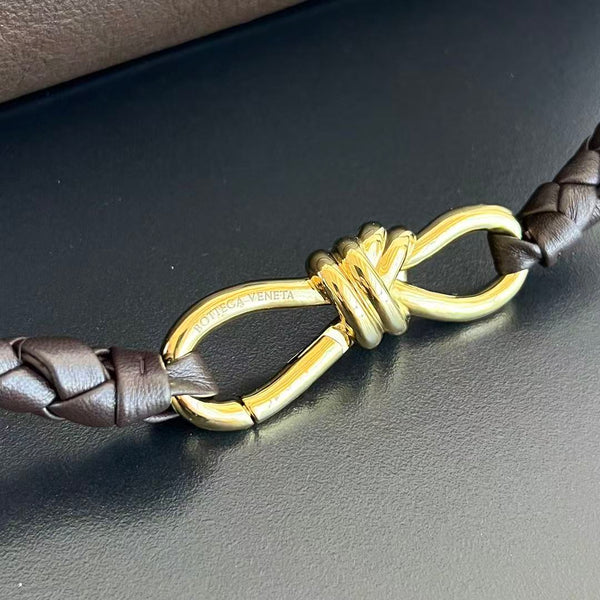 BV Andiamo Large Brown White Fur Leather