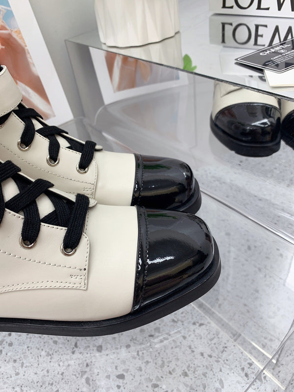 CC 2026 Combat Ankle Boots Calfskin 162110