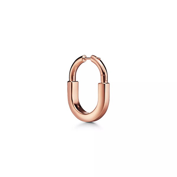ORECCHINI LOCK MEDIUM PINK DIAMOND IN ORO ROSA