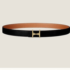 Fibbia HM Mors H e cintura reversibile da 24 mm in pelle marrone nera 125350