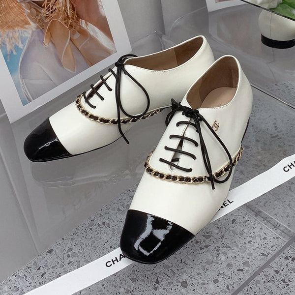 CC 2026 Oxfords Lace Up Loafers Cowhide 162108