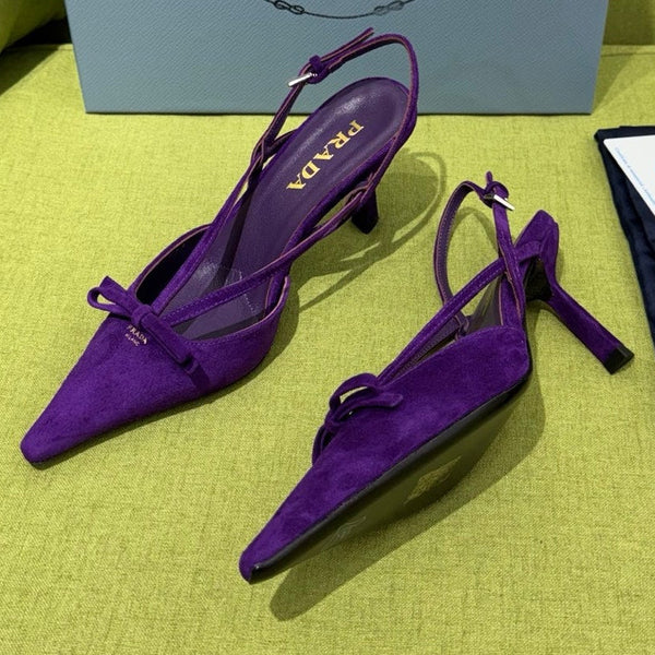 Prad 2026 Pointed Toe Slingback 75mm Suede 148651