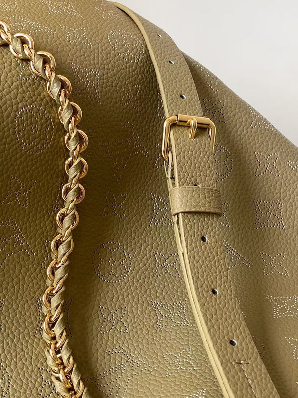 BELLA TOTE 32 IN ROSEMARY PERFORATED CALFSKIN GOLD HARDWARE