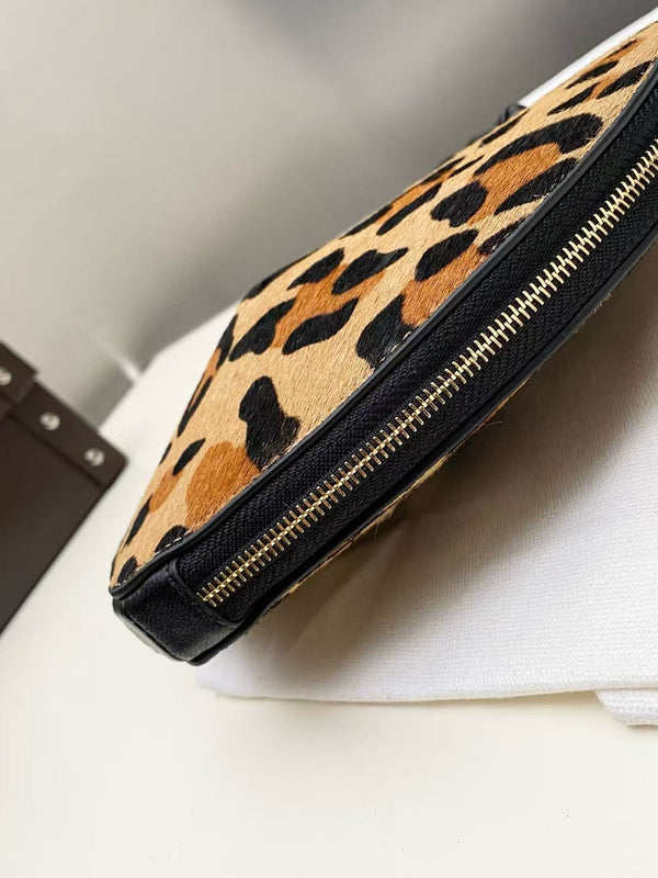 Alaia Le Coeur Bag Leo Pard-Printed Horsehair