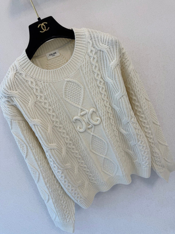 CE 2026 Cable-knit Crewneck Sweater Wool 433565