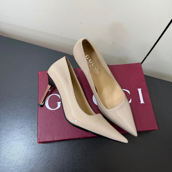 GG 26s Pointed Toe Pumps 8.5cm Patent Calfskin