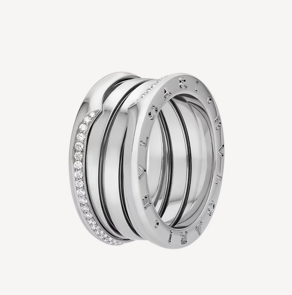 ANELLO ZERO 1 A TRE FASCE CON DIAMANTI DEMI-PAVED SUI BORDI