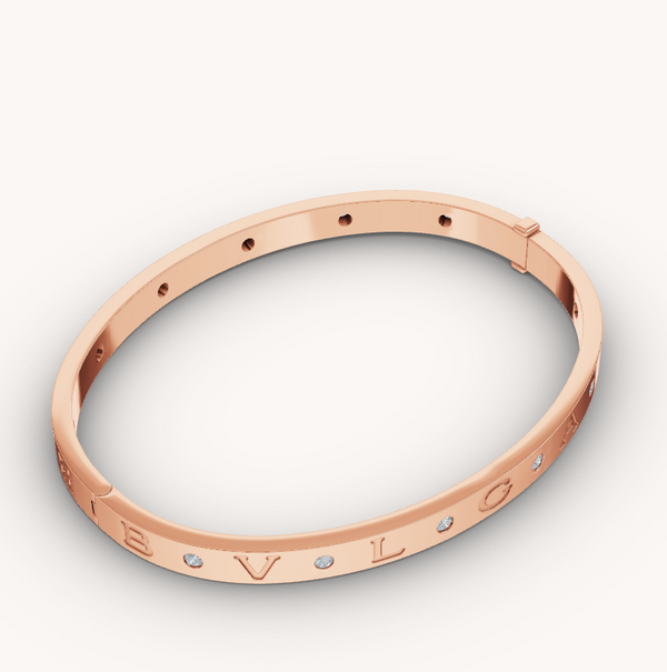 BRACCIALE ZERO 1 IN ORO ROSA CON 12 DIAMANTI