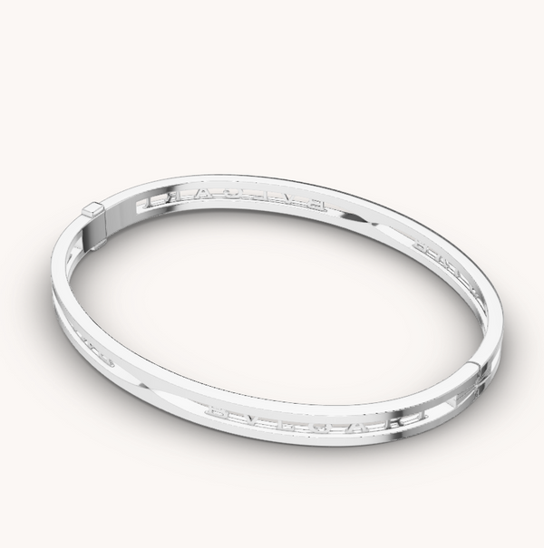 BRACCIALE IN ARGENTO CON LOGO A SPIRALE ZERO 1