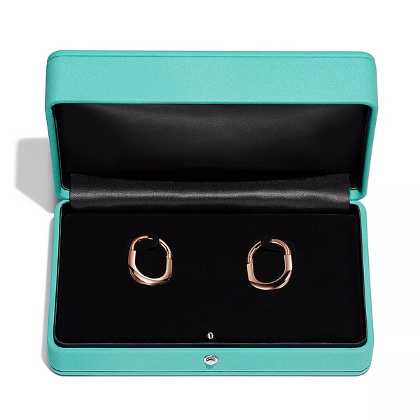 ORECCHINI LOCK MEDIUM PINK DIAMOND IN ORO ROSA