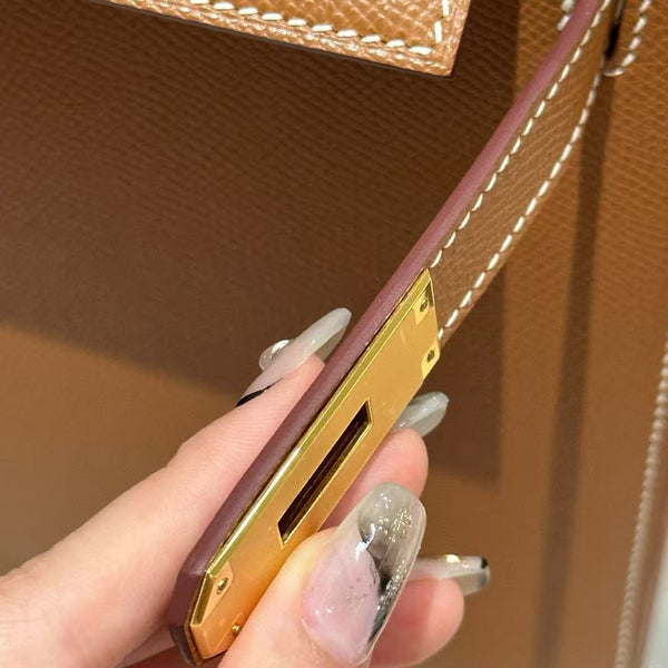 HM Mini Kelly 28cm Caramel Coating Togo Leather Gold Hardware