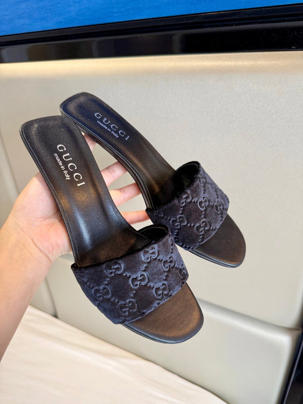 GG 26s Slide Sandals 5.5cm Velvet