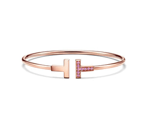 BRACELET T OR ROSE DIAMANT ROSE