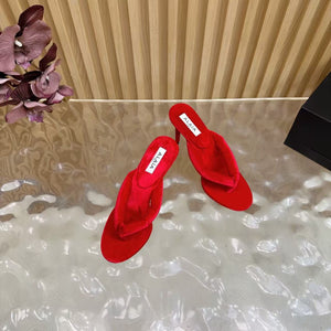 Alaïa Boudoir 90 Velvet Thong Sandals Red Velvet