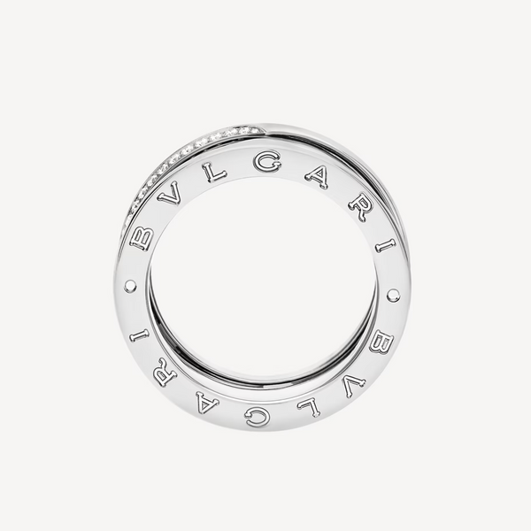 ANELLO ZERO 1 A TRE FASCE CON DIAMANTI DEMI-PAVED SUI BORDI