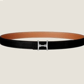 Fibbia HM Mors H e cintura reversibile da 24 mm in pelle marrone nera 125350