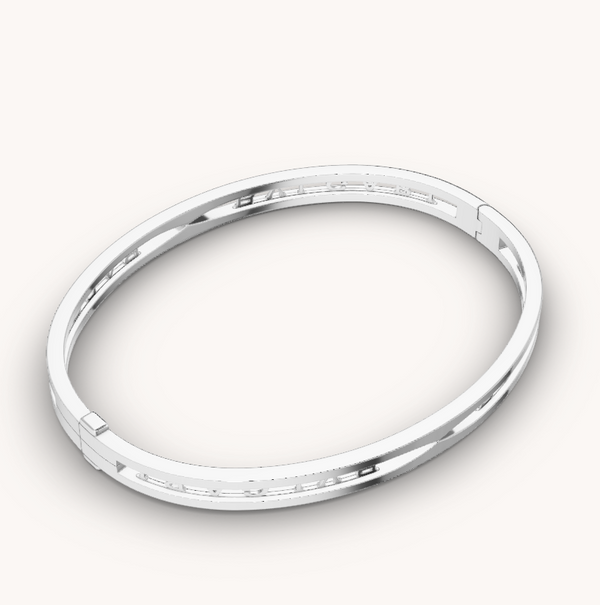BRACCIALE IN ARGENTO CON LOGO A SPIRALE ZERO 1