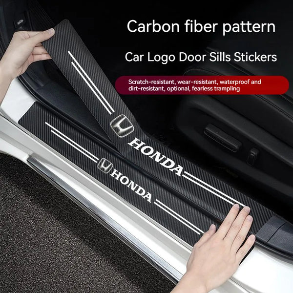 ( 4PCS ) Carbon Car Door Sills Stickers