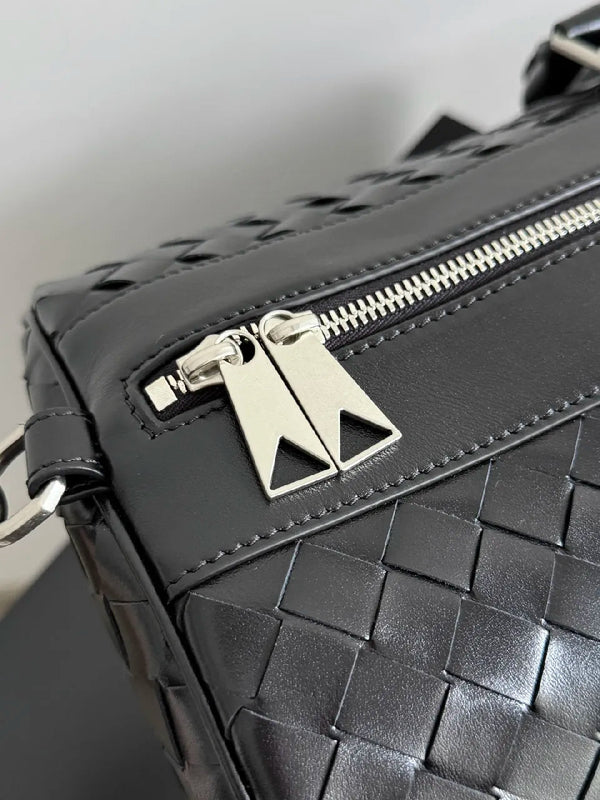 Borsone BV 25s Replica Bottega Veneta in pelle intrecciata nera