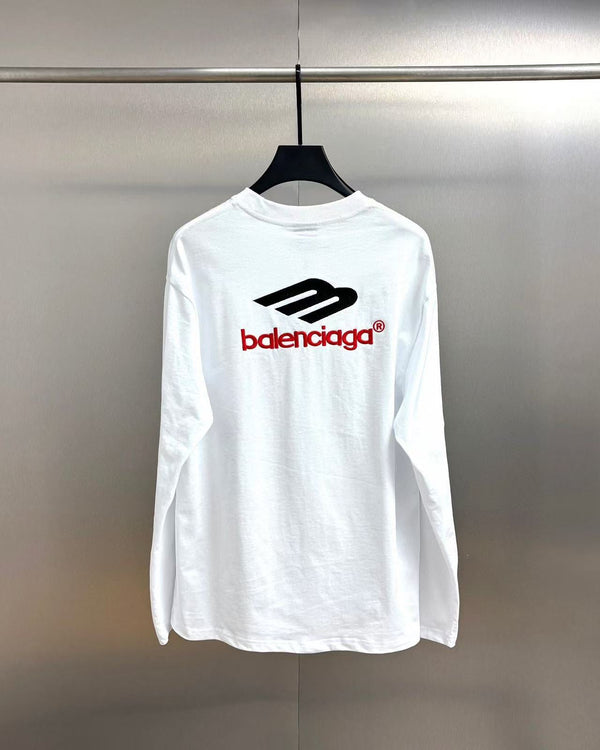 T-shirt oversized à manches longues en coton Balenciaga 3B Sports Icon