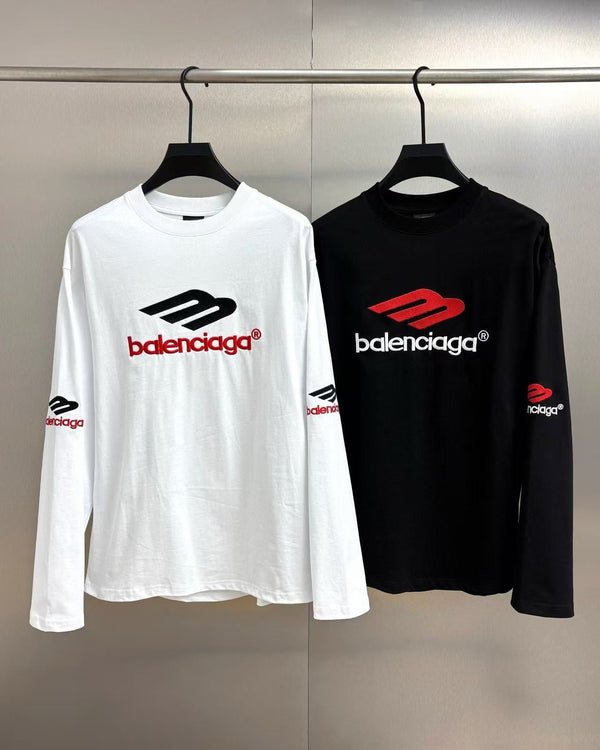 T-shirt oversized à manches longues en coton Balenciaga 3B Sports Icon