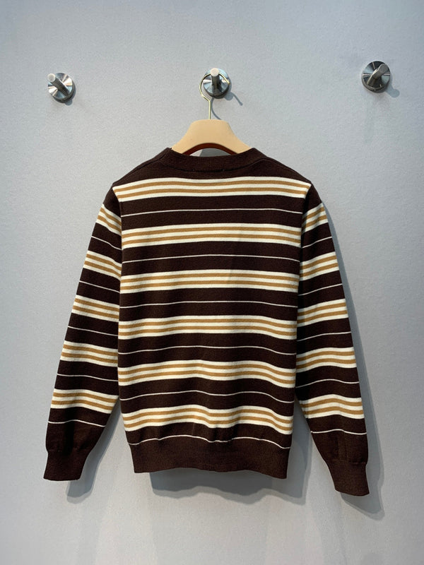 Miu 2026 Striped V-Neck Cardigan Nylon 421177