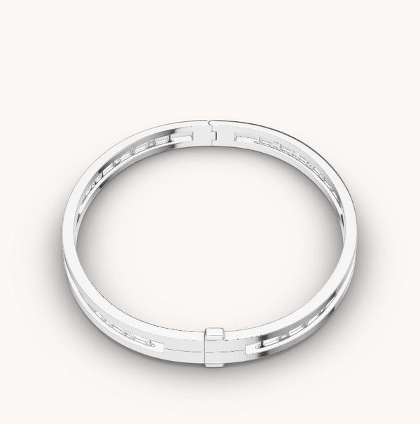 BRACCIALE IN ARGENTO CON LOGO A SPIRALE ZERO 1