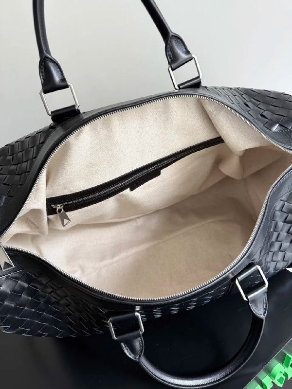 Borsone BV 25s Replica Bottega Veneta in pelle intrecciata nera