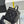 CC 25P Hidden Enamel Handle Makeup Bag Black Lychee Leather