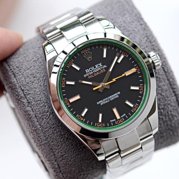 MILGAUSS ACCIAIO INOSSIDABILE QUADRANTE NERO BLU ARANCIONE 