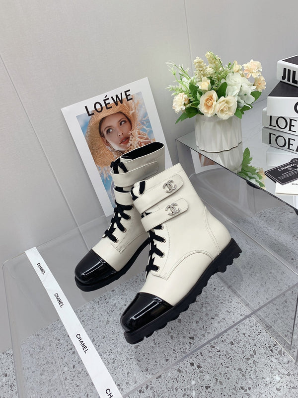 CC 2026 Combat Ankle Boots Calfskin 162110