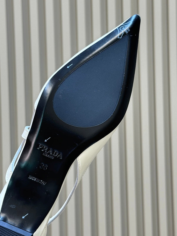Prad 2026 Pointed-Toe Ballet Flats Calfskin 151236