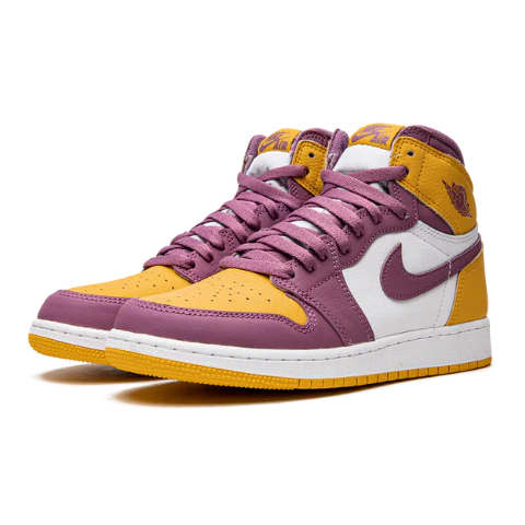 Nike Air Jordan 1 Yellow Purple Cowhide 03