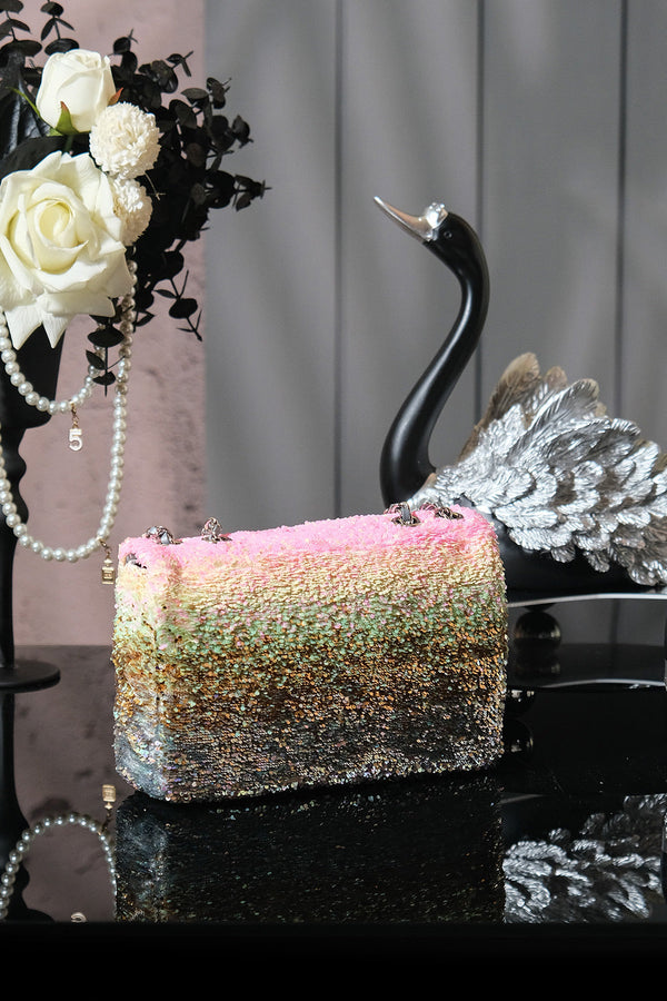 CC 2026 Flap Bag 21cm Multicolors Sequin Leather