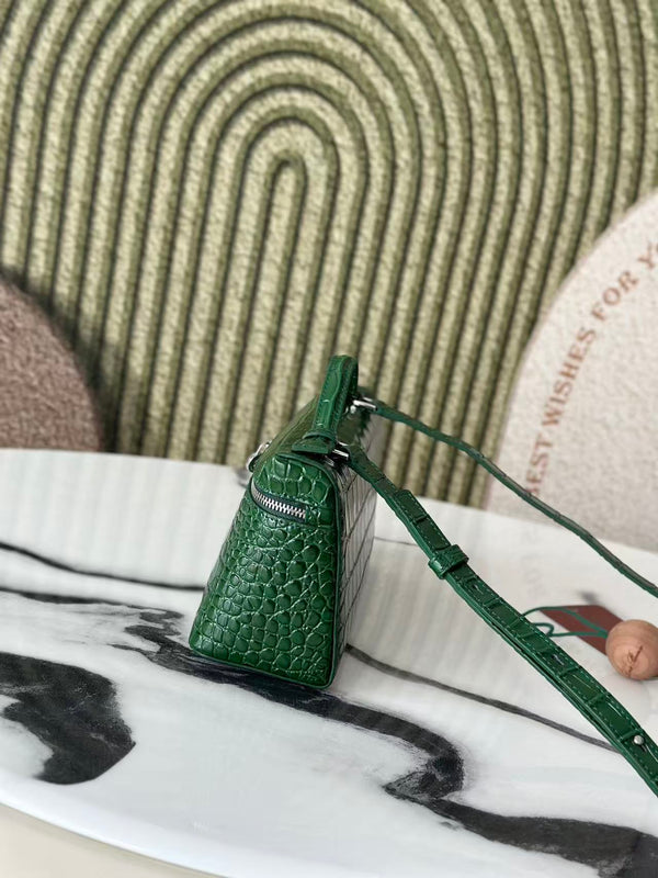 Pochette supplémentaire L19 motif alligator vert sarcelle cuir SHW