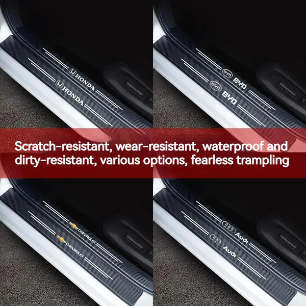 ( 4PCS ) Carbon Car Door Sills Stickers