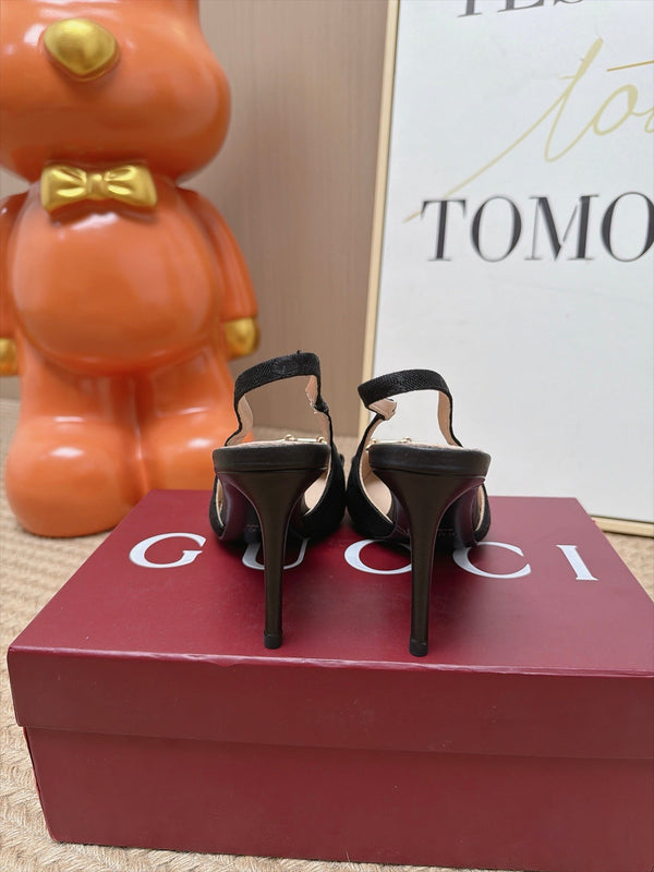 GG 26s Slingback Heels 10.5cm Canvas Mix Lambskin