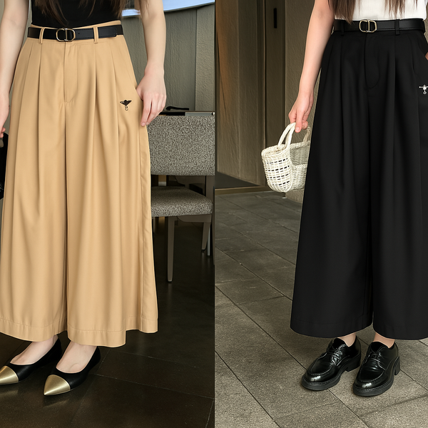 CD 2025 Wide-leg Pants With Drape Polyester Cotton