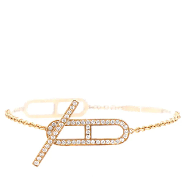 BRACCIALE CHAINE D'ANCRE PM EVER IN ORO ROSA 18K CON DIAMANTI ST