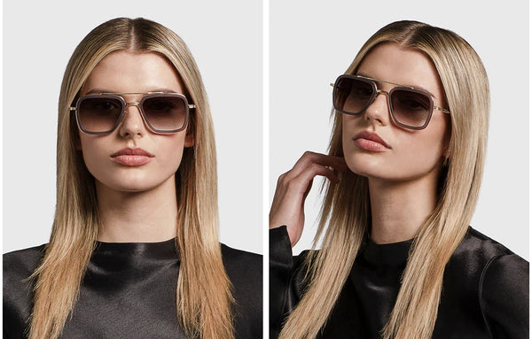 Dita Flight.006 Sunglasses Gold Gradient Brown Metal
