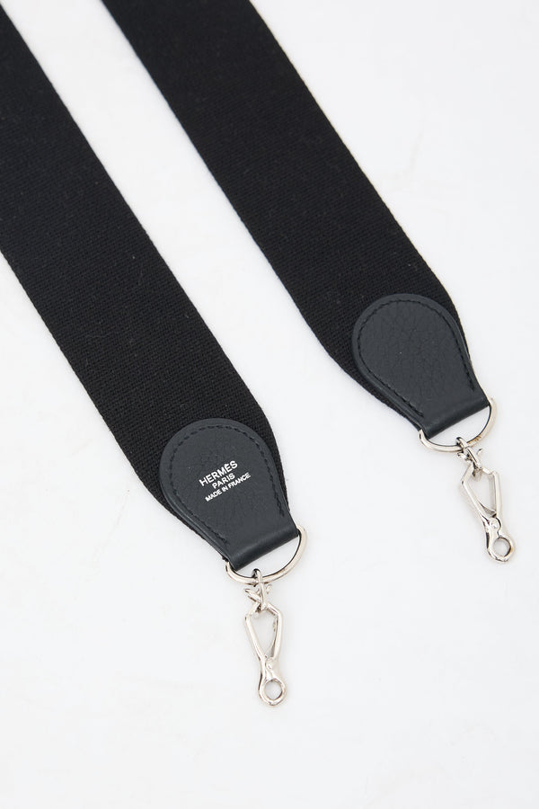 HM Evelyne Bag Strap Black Canvas Leather